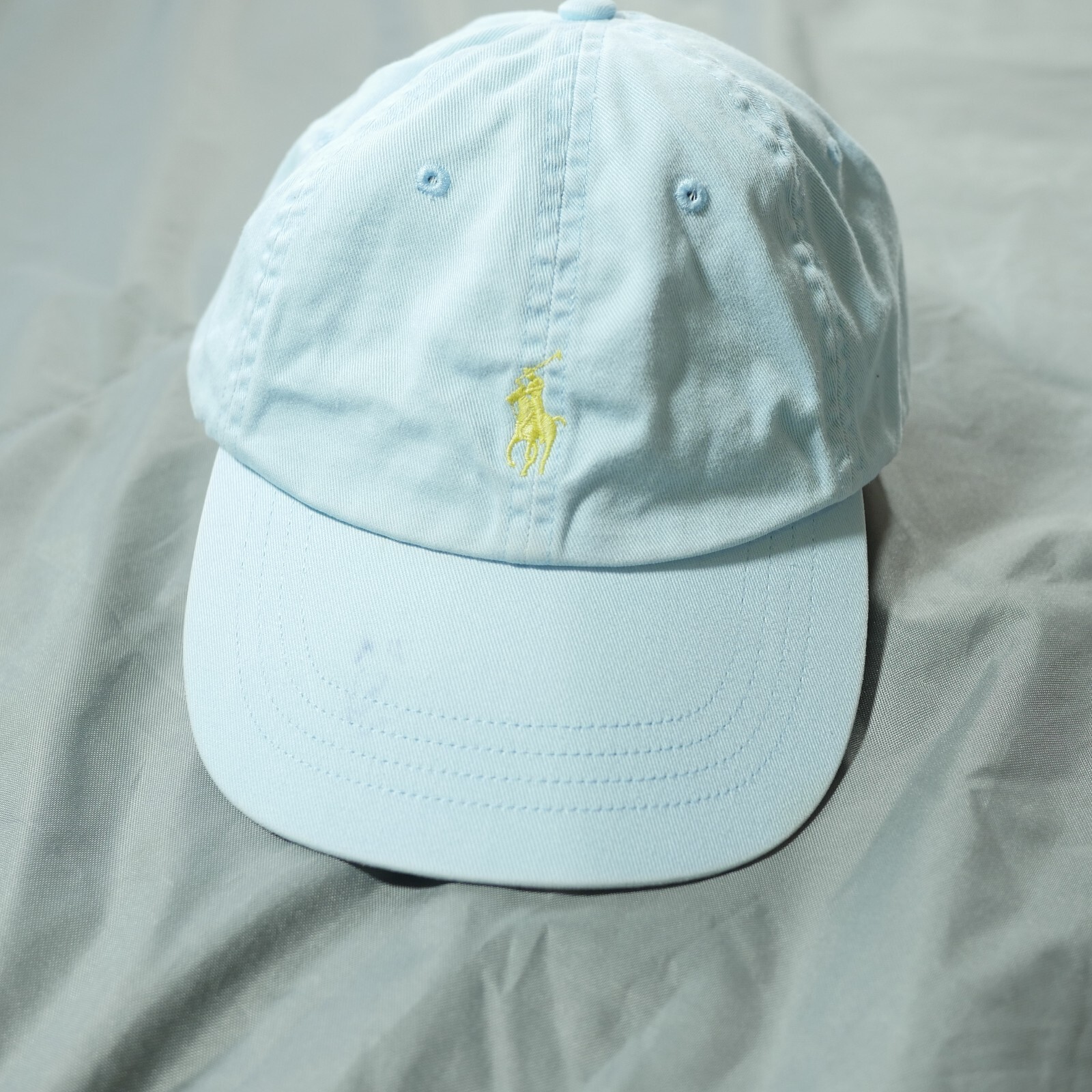 Polo Ralph Lauren Cappello Cinturino Posteriore Blu Uomo Giallo Pony Regolabile Casual