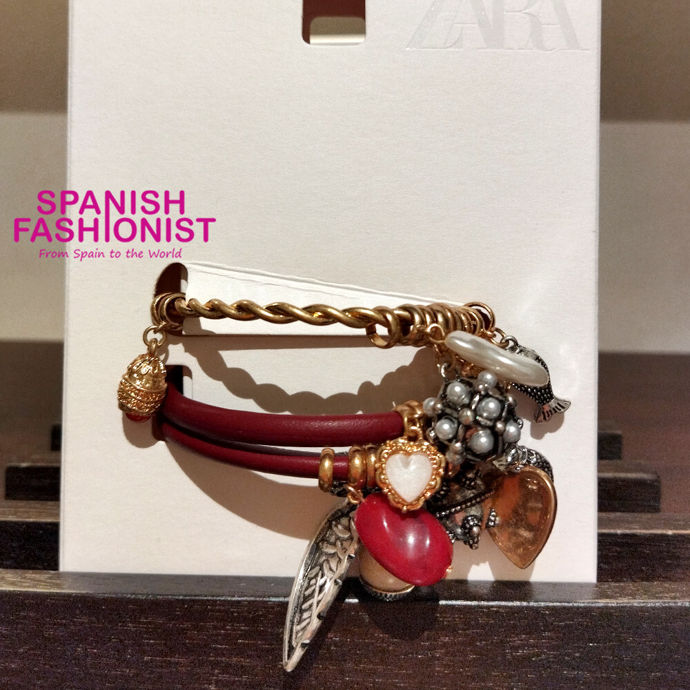 ZARA チャームブレスレット2個セット 4548/047 ZARA WOMAN SS25 BURGUNDY 2 PACK OF CHARM BRACELETS 4548/047