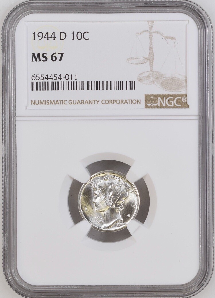 Dグレ　10 1944-D 10C Mercury Dime NGC MS67 6554454-011 | eBay