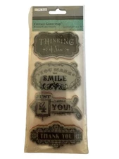 TPC Studios Rubber Cling Stamps Vintage Greetings You Make Me Smile Thinking of