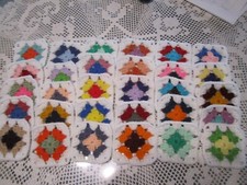    20-4" GRANNY SQUARES BLOCKS 4 AFGHAN, AFGHANS ASSORTED COLORS ALL DIFFERENT