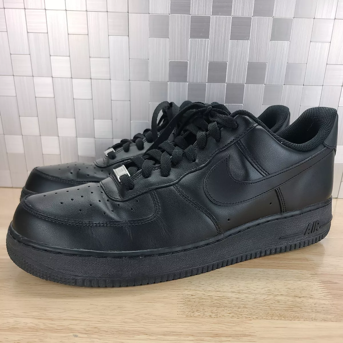 Nike Mens Air Force 1 315122 001 Black Low Top Lace Up Sneaker Shoes Sz 13 2016