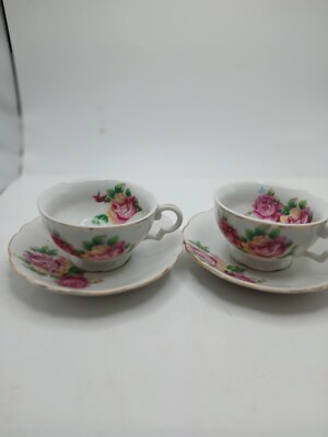 tea cup and saucer saucers 4.5'' ,cups 3 ''x 1.5 in depth