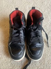 Nike Air Jordan 1 Retro High Black Red Shoes GS 705303-021 Sneakers Kids 1 Y