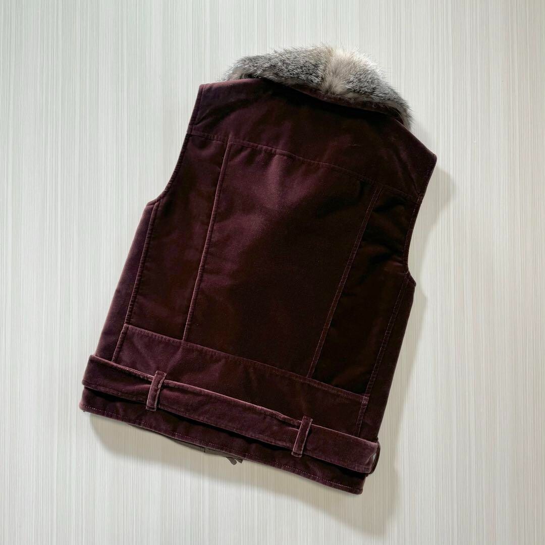 Brunello Cucinelli Women's Cotton Vest Fox Fur Size 38 Made in