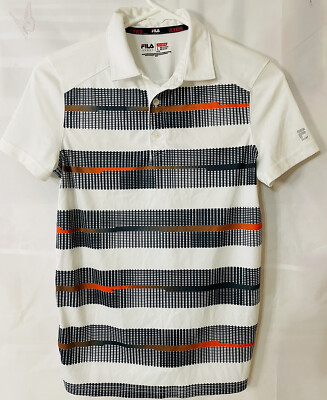 Fila Sport Boys Short Sleeve Polo Youth Shirt Size 14-16 Large White