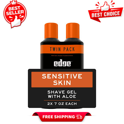 4 Pack, Edge Sensitive Skin Shave Gel for Men with Aloe, No Nonsense,  14 oz