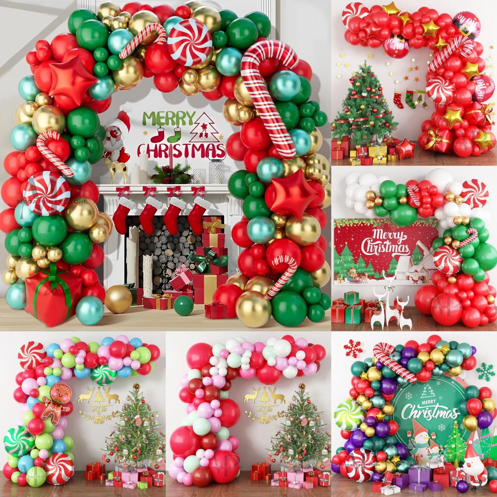 Merry Christmas Balloon Garland Arch Kit Set Latex Ballon Party Xmas