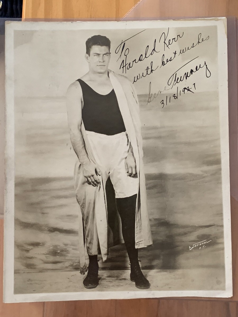 1927 Gene Tunney Autographed Boxing Photo JSA LOA Signed While