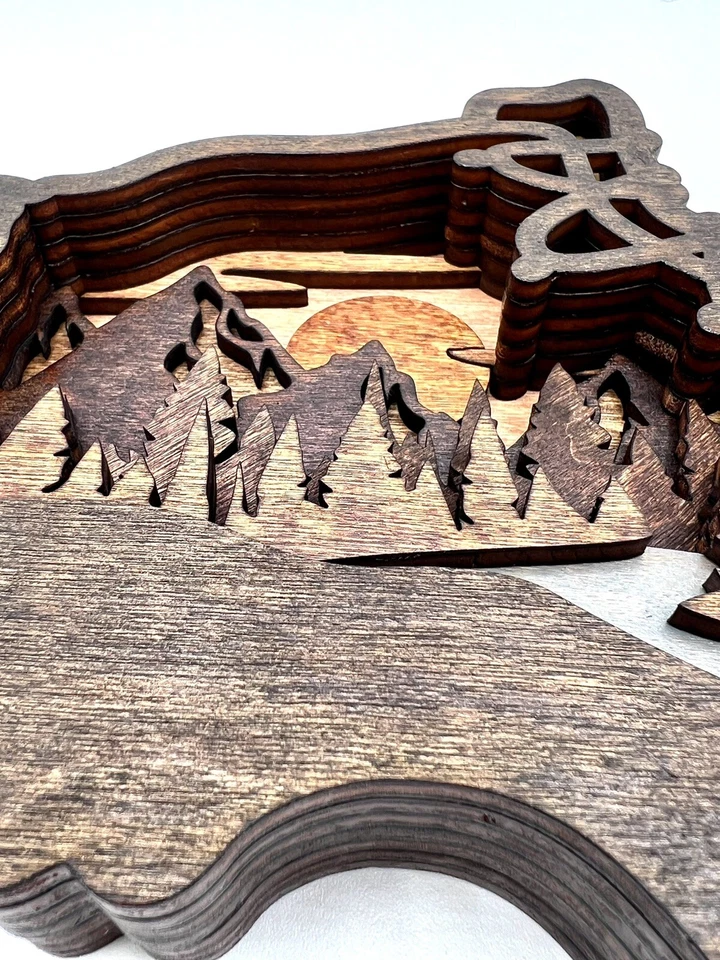 Bota de Senderismo Madera Multicapa, Decoración de Senderismo, Regalo para Senderista, Decoración de Montaña Foto 4 de 4