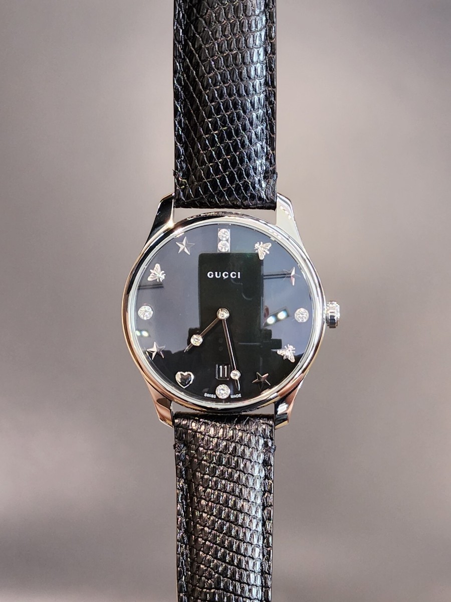 New GUCCI G-Timeless Black Mother of Pearl Dial Women's Watch