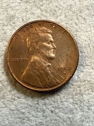 1950 S Lincoln Wheat Cent UNC Uncirculated Some Red Nice Coin 122906