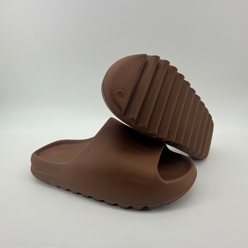 Adidas Yeezy Slide Men Flax Brown FZ5896 Lightweight EVA Foam Streetwear Sandals