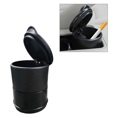 Car Ashtray with Lid, Portable Self-Extinguishing Smokeless 1PC, Black 