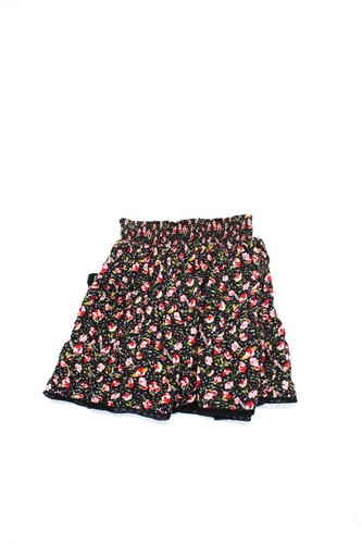 Zadig & Voltaire Girls Smocked Waistband Floral A Line Skirt Black Multi Size 12 - Picture 2 of 7