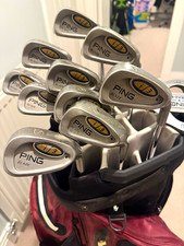 PING Cart Golf Bag 6-Way Divider System, with full set of ping irons