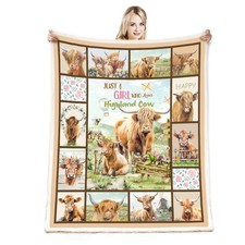 Belperan Highland Cow Gifts for Girls Women - Cute Sherpa 50"x 60", G518