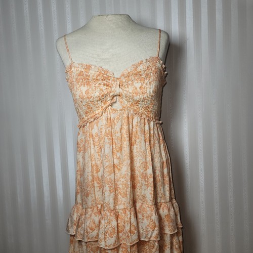 Trixxi Midi Dress Womens Sz M Y2K Floral Babydoll Milkmaid Cottagecore Boho EUC - Picture 4 of 17