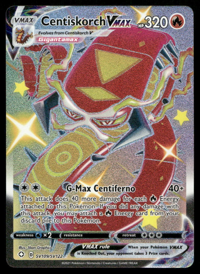 Centiskorch VMAX Shiny Holo Rare Shining Fates: Shiny Vault SV109/SV122 NM