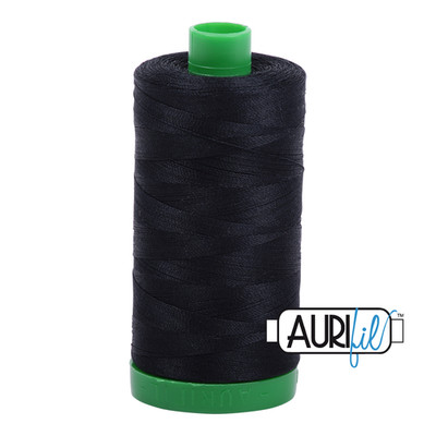 Aurifil 40wt, 2692 Schwarz 100% Ägyptische Baumwolle Garn. 1000M Spule Ab 10£