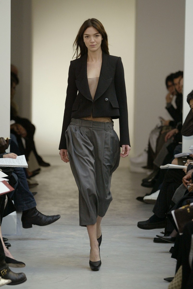Balenciaga Vintage Fall 2004 Black Silk Parachute Balloon Crop
