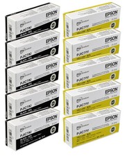 10-Pak Epson Discproducer PP-100/PP-50 Ink Cartridges 5 Black  5 Yellow 