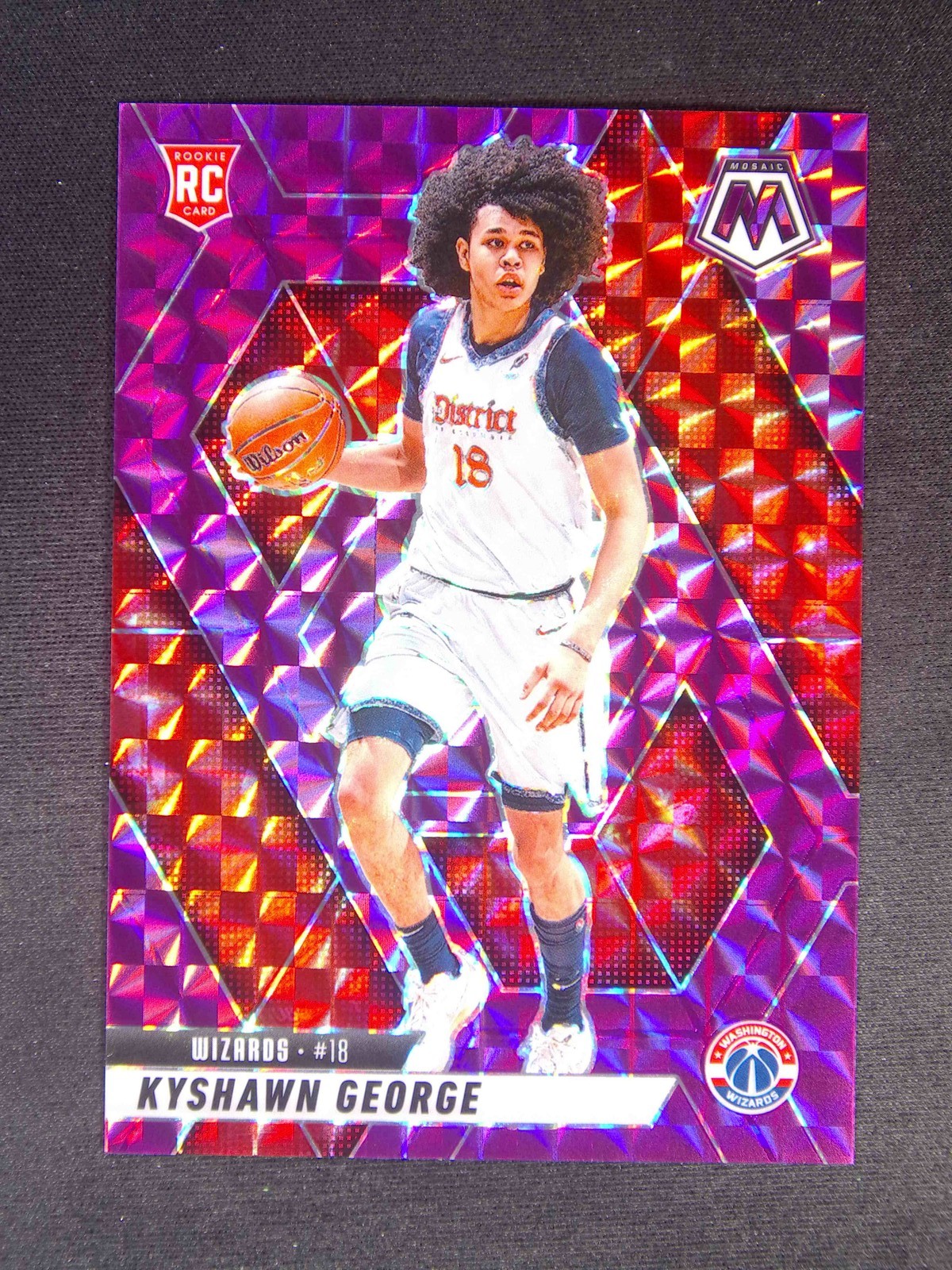 2024-25 Panini Mosaic Kyshawn George #247 RC Rookie Purple /99