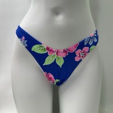 Vintage 90s Floral Brazilian Bikini Cheeky Thong Bottom Size Medium