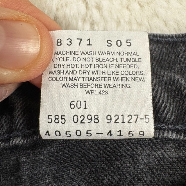 VTG 90s USA Levi's Orange Tab 505 Regular Straight Fit Black Denim Jeans 31x31