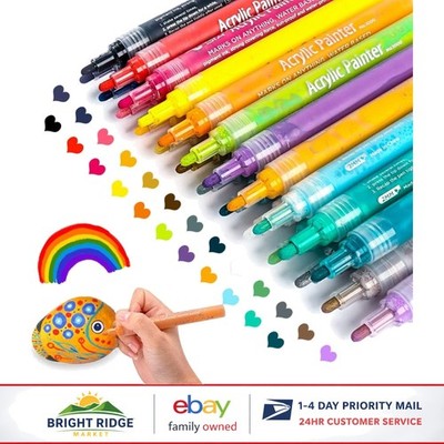 Multi-Surface Paint Pens Set with 24 Colors for Creative Art and Craft Making