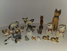 Vintage Cat Figurine Lot 18 Ceramic Porcelain...