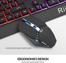 Gaming Keyboard and Mouse Combo - LED Backlit RGB Keyboard - Desktop Keyboard
