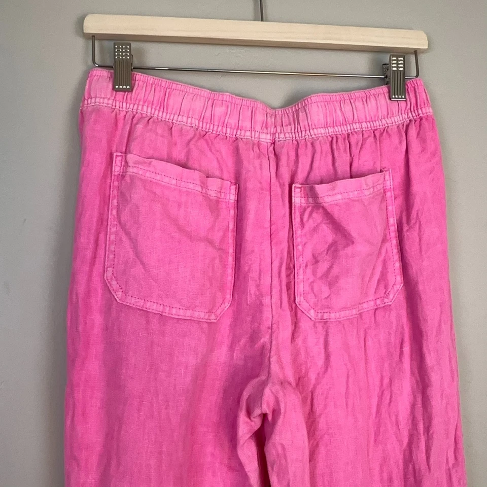 Pantalones de lino de tiro medio Lilly Pulitzer Taron cintura rosa para mujer S Preppy Foto 3 de 4