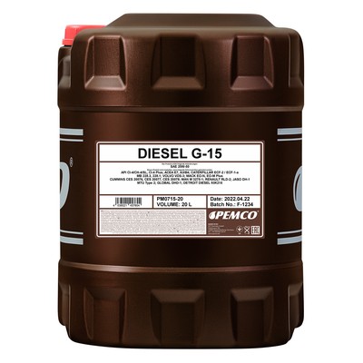 20 Liter PEMCO DIESEL G-15 SHPD 20W-50 Motorenöl