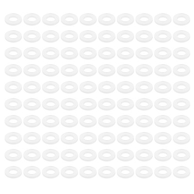 200Pcs Hard Nylon Flat Washers 6x12x1.5mm M6 Round Sealing Flange Gaskets White