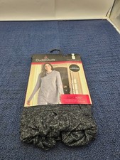 Cuddl Duds Long Sleeve Tunic Hoodie With Thumbholes Soft Knit Black/Gray Large