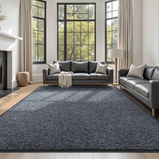 Finre C 6X9 Washable Area Rugs for Bedroom Living Room, Low Pile Thin Rug Solid