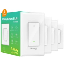 GHome Smart Switch, 3 Way Wi-Fi Light Switch Compatible with Alexa and Google...