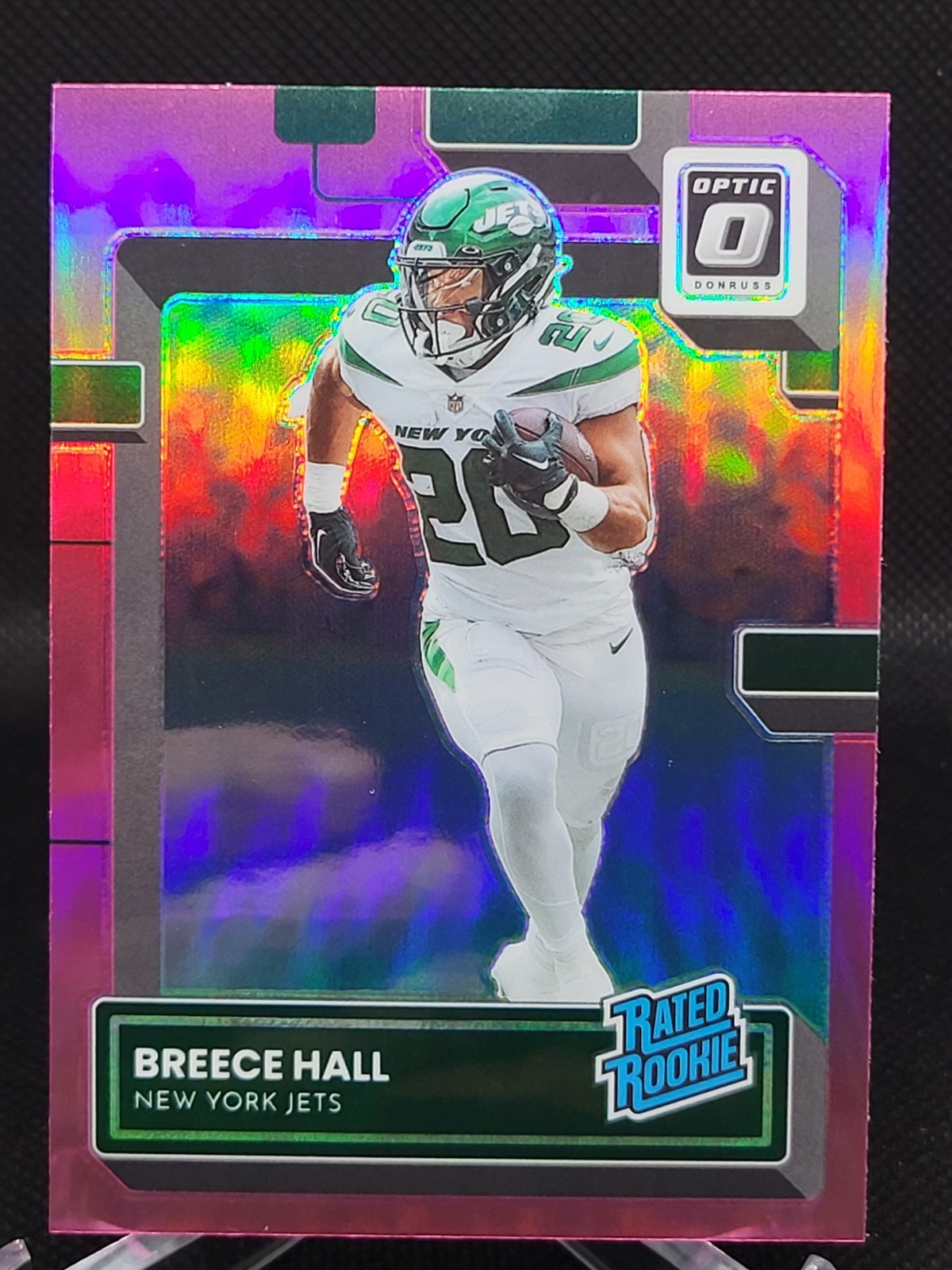 2022 Panini Donruss Optic Rated Rookie Breece Hall #214 Pink Prizm (RC) NY Jets