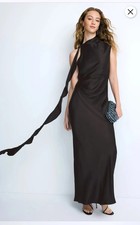 Shona Joy Agnes Draped Ruffle Maxi Dress Size 6 MSRP 360