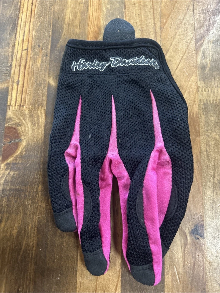 Guantes Harley-Davidson Rosa Mujer Grandes Motocicleta Cuero Malla Motociclista Guantes Foto 2 de 4