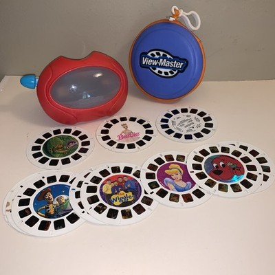 1998 Mattel Red VIEW MASTER 3D Viewer Model 1998 With 11 Reels You Story 2 Etc