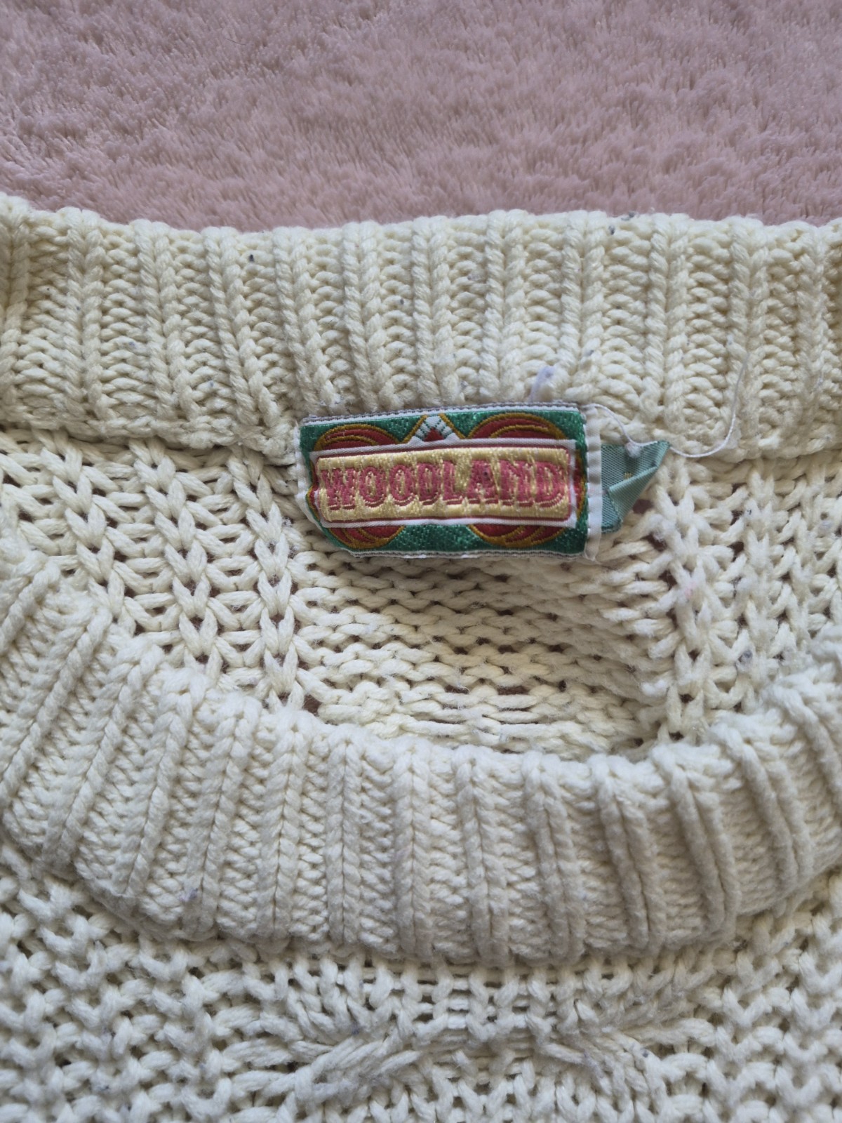 Vintage Style Cable Knit Jumper Cream Womens Sweater Chunky Knit image 2