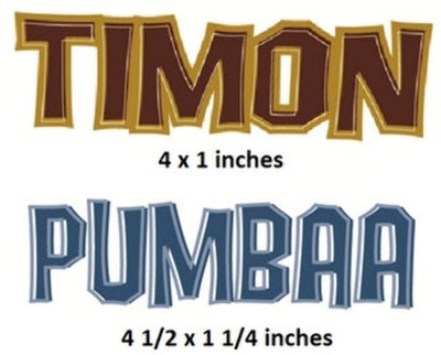 Timon Pumbaa Text Logo Wall Decal Peel Stick Art Disney Lion King Decor Sticker