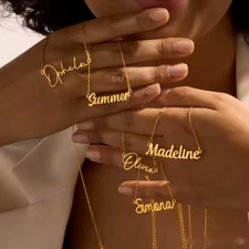 Personalized Name Necklace Custom Letter Pendant Stainless Steel Gift