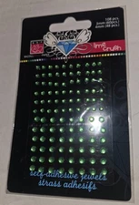 BAZILL BASIC PAPER self adhesive jewels lime crush for scrapbook cards crafts