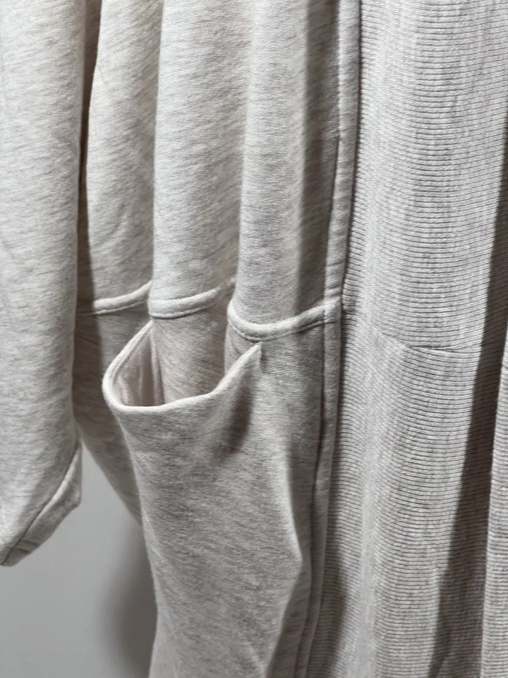 Suéter Athleta Mujer Gris L/XL Lotus Envolvente Frente Abierto Cárdigan Jersey Suave Suelto Foto 3 de 4