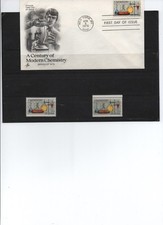 Briefmarken USA 1976: 100 Jahre moderne Chemie / 13 C - FDC + postfrisch
