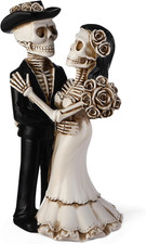 Day-Of-The-Dead Couple Skeleton Figurines, Standing