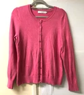 John Lewis Pink Cardigan Size 14 Crew Neck Long Sleeve Soft Knit Button Up